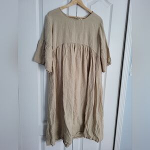 The Simple Folk Sage Dress 100% Organic Linen Size Small Natural Linen Color
